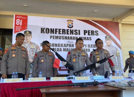 Polda Malut Tangkap 3 Tersangka Kasus Penyelundupan Senjata Api Ilegal dari Filipina