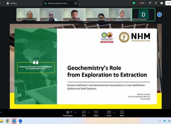 Superintendent NHM Kupas Peran Geokimia dari Eksplorasi hingga Ekstraksi dalam Webinar MGEI-SC UNG