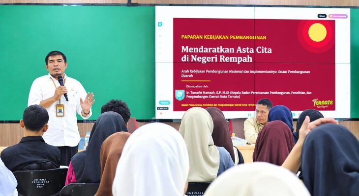 Kuliah Tamu Unkhair, Kepala Bappelitbangda Paparkan Arah Pembangunan Kota Ternate