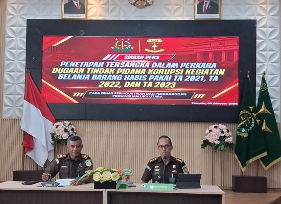 Kejati Tetapkan Eks Kadis Perindag Malut dan PPK Tersangka Dugaan Korupsi Pengadaan Pasar Murah