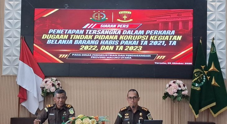 Kejati Tetapkan Eks Kadis Perindag Malut dan PPK Tersangka Dugaan Korupsi Pengadaan Pasar Murah