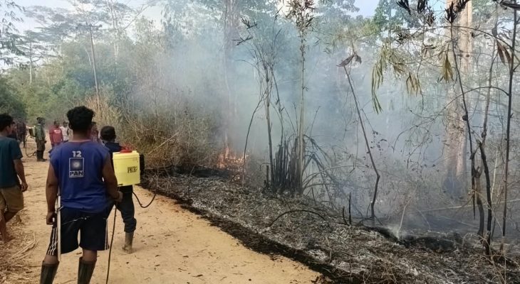 Warga dan PT BMI Bahu-Membahu Padamkan Karhutla, Bupati Taliabu Beri Apresiasi